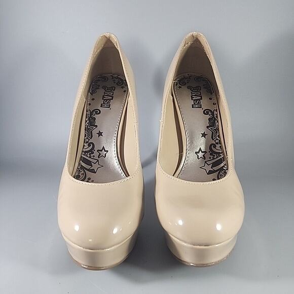 Brash Platform Spiked Stilettos - Tan - Size 7.5 BAD Girl Pumps - Picture 2 of 10